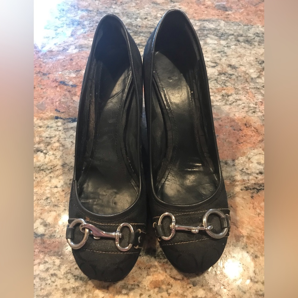 Authentic Coach C Monogram Platforms With Silver … - image 1